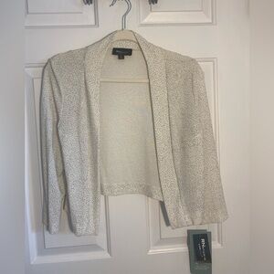 Cream and Silver Sparkle Open Blazer, NWT
